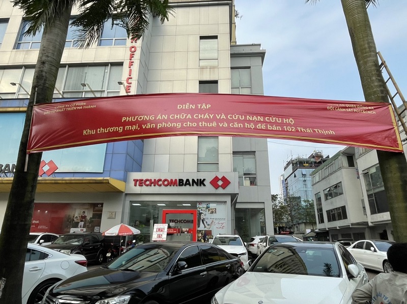 công ty tin Hà Thành Plazza diễn tập PCCC ngày 13/4/2024